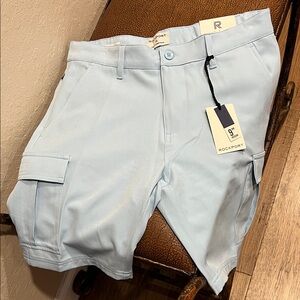 Brand New Rockport Sky Baby Blue Cargo Tech 2-way Stretch Comfort Golf Shorts!